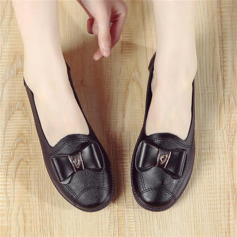 Leather Grandma Shoes Women