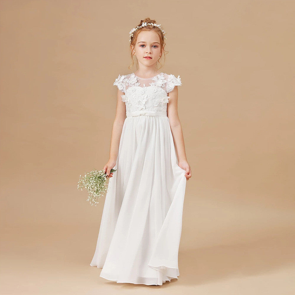 White Flower Girl Wedding