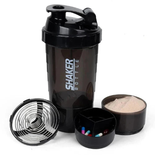 💪 TriShake Pro – 3-Schichten Protein Shaker Flasche